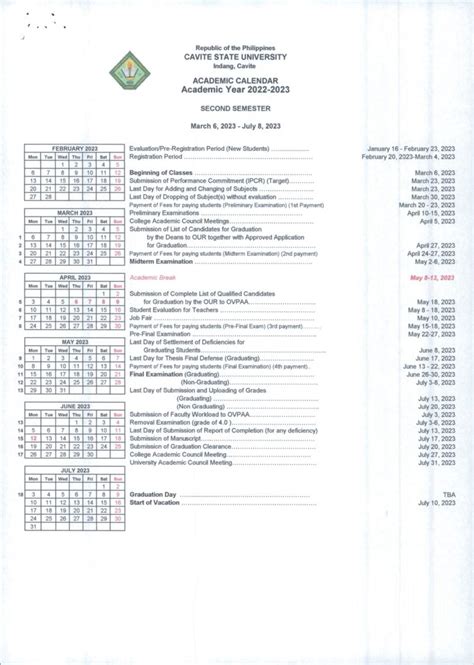 olfu calendar|University Calendar – Cavite State University.